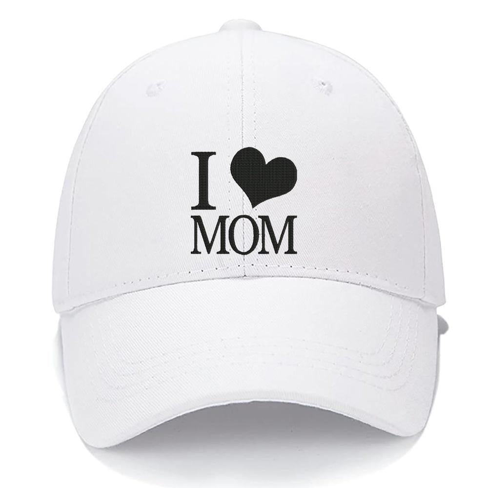 I LOVE MOM Men Women Unisex Baseball Cap Classic Low Profile Adjustable Strapback Baseball Cap Dad-Hat