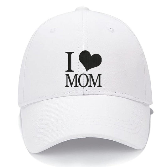 I LOVE MOM Men Women Unisex Baseball Cap Classic Low Profile Adjustable Strapback Baseball Cap Dad-Hat