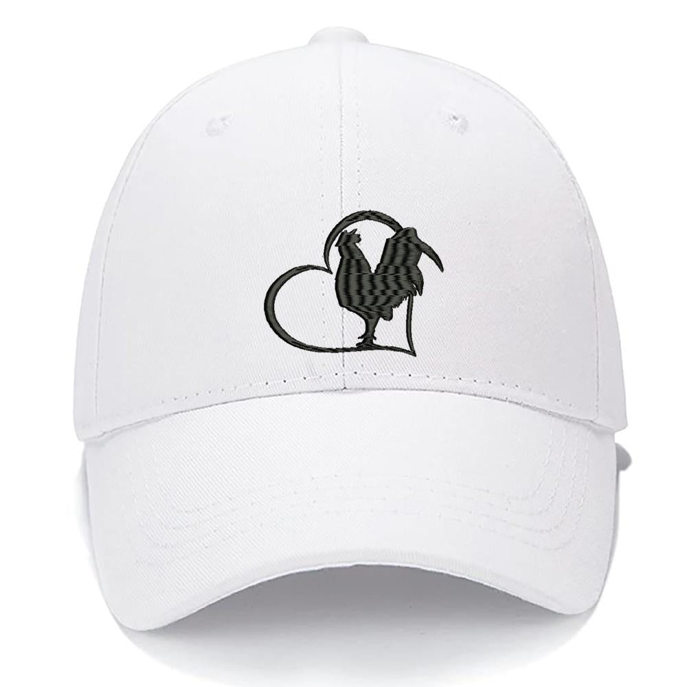 ROOSTER HEART Chicken Men Women Unisex Baseball Cap Classic Low Profile Adjustable Strapback Baseball Cap Dad-Hat