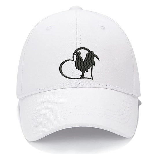 ROOSTER HEART Chicken Men Women Unisex Baseball Cap Classic Low Profile Adjustable Strapback Baseball Cap Dad-Hat