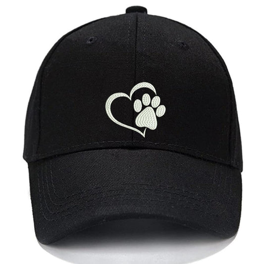 PAW HEART Animal Adopt Dog Cat Love Pet Men Women Unisex Baseball Cap Classic Low Profile Adjustable Strapback Baseball Cap Dad-Hat