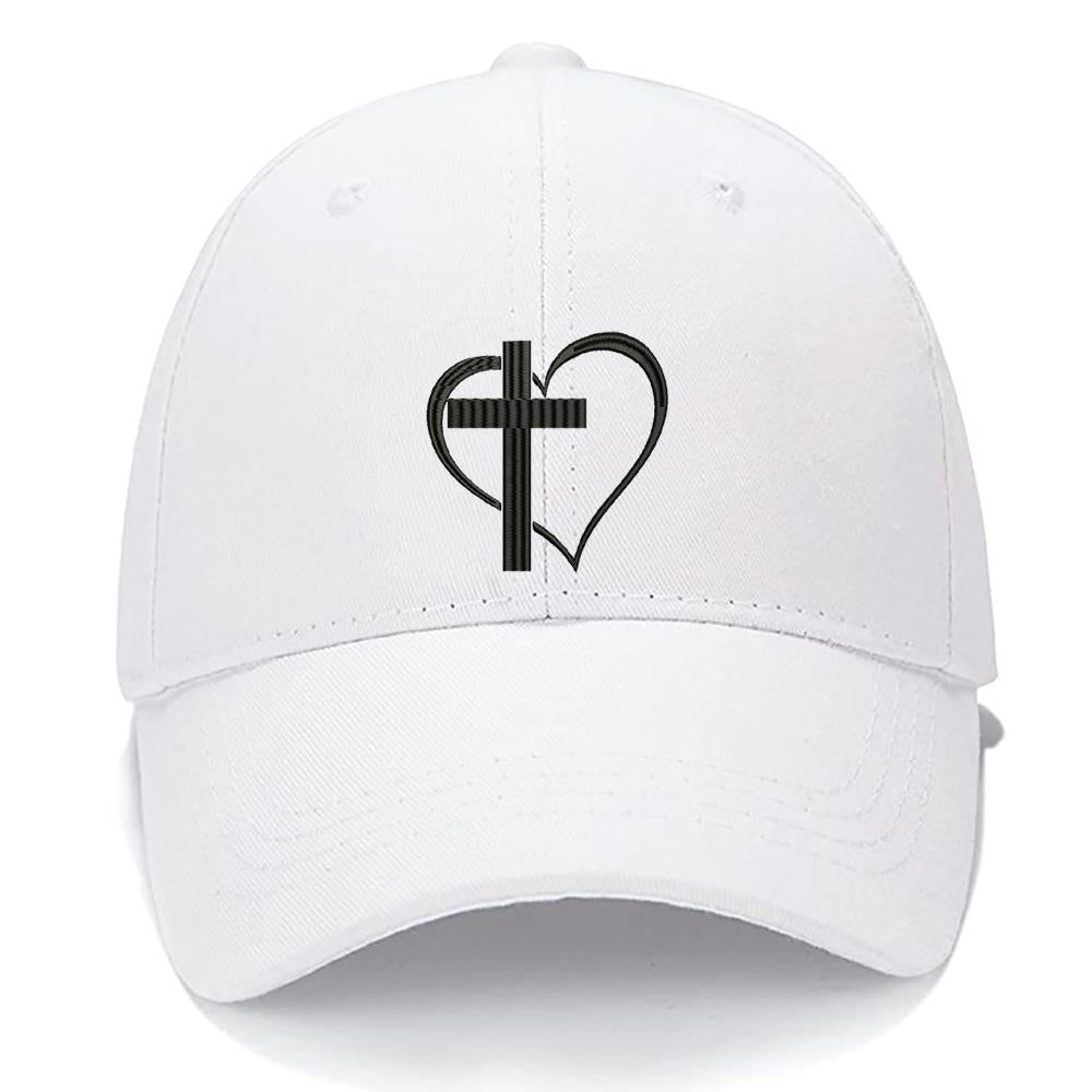 IN CROSS HEART Jesus God Heart Love Christian Men Women Unisex Baseball Cap Classic Low Profile Adjustable Strapback Baseball Cap Dad-Hat