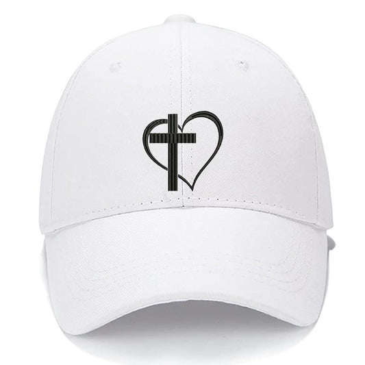 IN CROSS HEART Jesus God Heart Love Christian Men Women Unisex Baseball Cap Classic Low Profile Adjustable Strapback Baseball Cap Dad-Hat