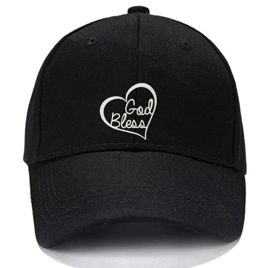 GOD BLESS HEART Love Jesus Bible Christian Men Women Unisex Baseball Cap Classic Low Profile Adjustable Strapback Baseball Cap Dad-Hat