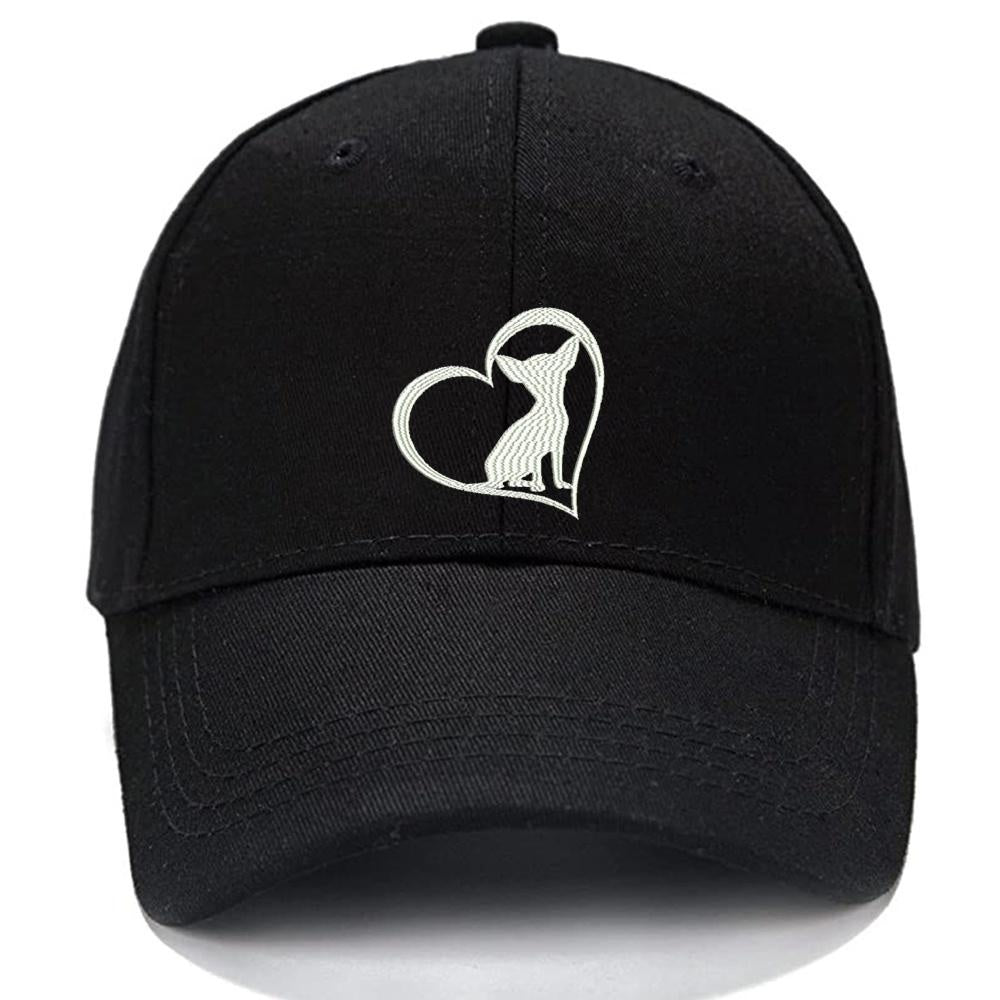 CHIHUAHUA HEART Animal Adopt Dog Cat Love Pet Men Women Unisex Baseball Cap Classic Low Profile Adjustable Strapback Baseball Cap Dad-Hat