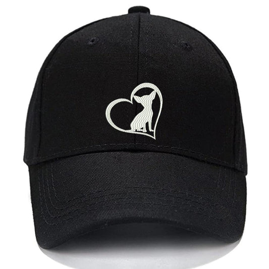 CHIHUAHUA HEART Animal Adopt Dog Cat Love Pet Men Women Unisex Baseball Cap Classic Low Profile Adjustable Strapback Baseball Cap Dad-Hat