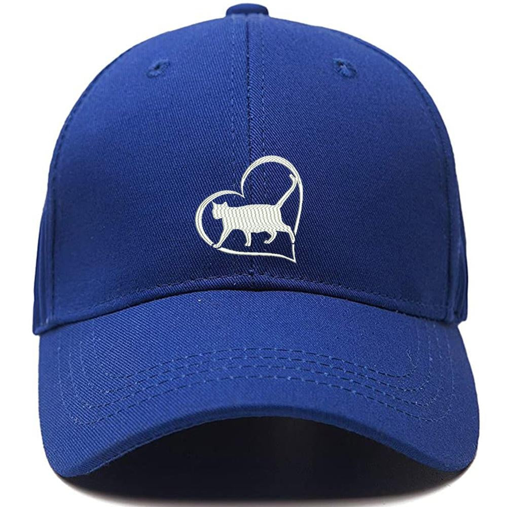 CAT HEART Men Women Unisex Baseball Cap Classic Low Profile Adjustable Strapback Baseball Cap Dad-Hat