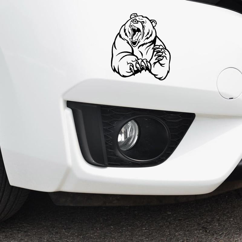 14cm*12.9cm Brown Bear Car Sticker Decoration Vinyl Motorcycle Accessories Car Rear Windshield Decal