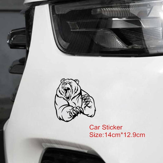 14cm*12.9cm Brown Bear Car Sticker Decoration Vinyl Motorcycle Accessories Car Rear Windshield Decal