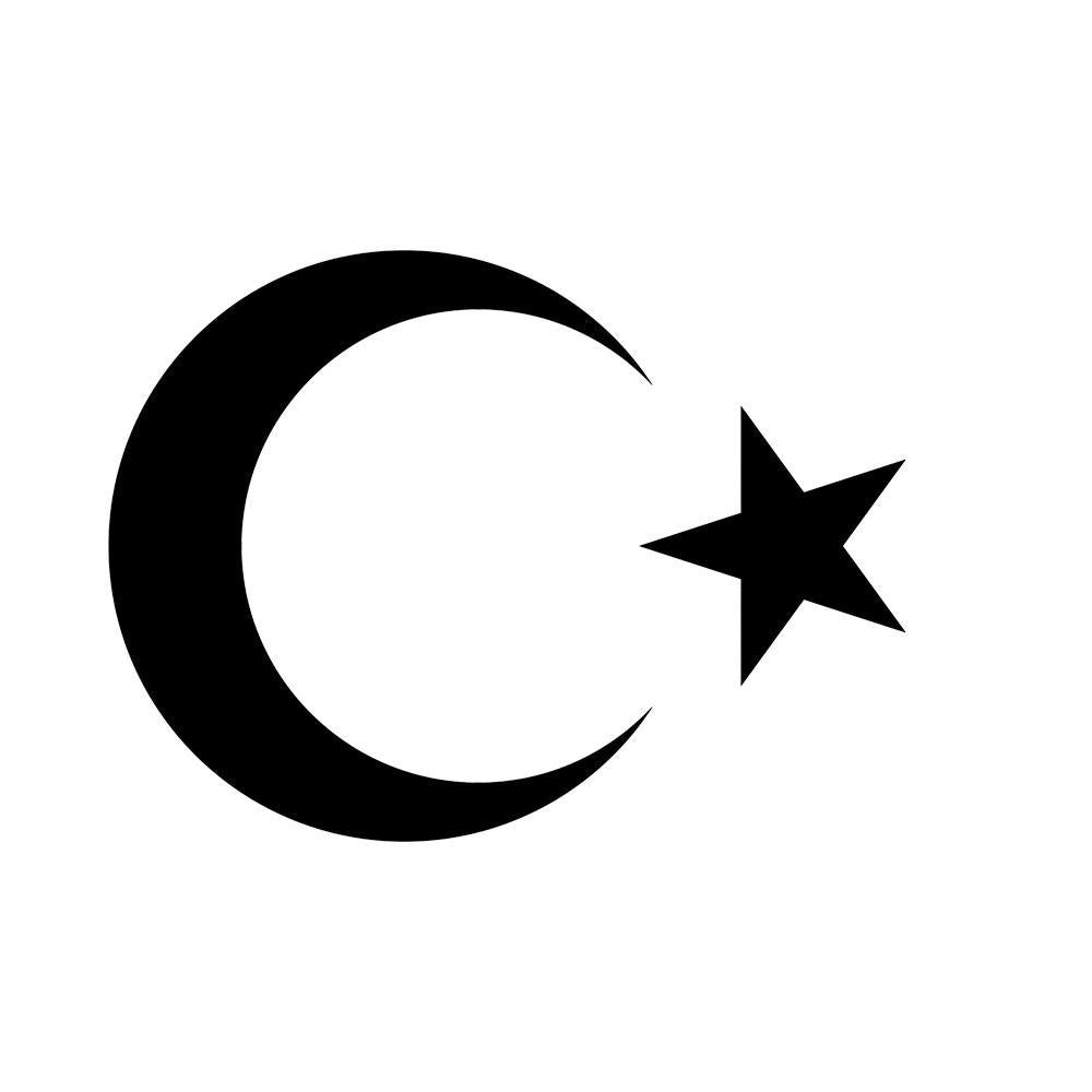 14*10cm Islam Turkey Flag Star Star Sticker Half Fashion Personality Creativity Car Sticker Vinyl Decals Car Styling