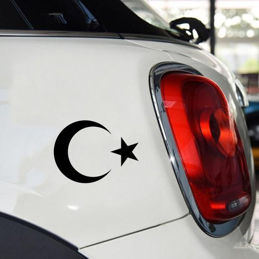 14*10cm Islam Turkey Flag Star Star Sticker Half Fashion Personality Creativity Car Sticker Vinyl Decals Car Styling