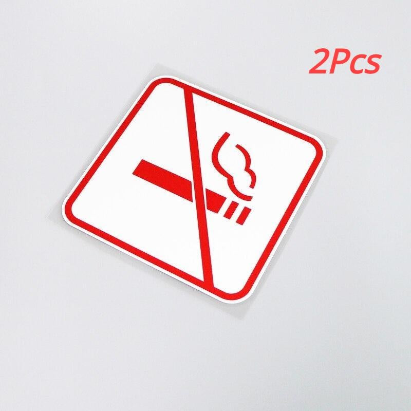 10CM*10CM Warning No Smoking Personality Waterproof Decoration Car Sticker Decal 2Pcs
