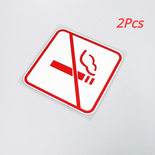 10CM*10CM Warning No Smoking Personality Waterproof Decoration Car Sticker Decal 2Pcs