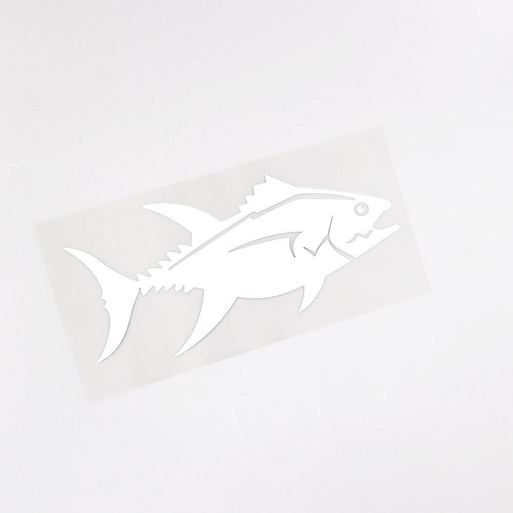 16.3CM×7.7CM Marine Animal Fish Decal Black/Silver Vinyl Car Stickers