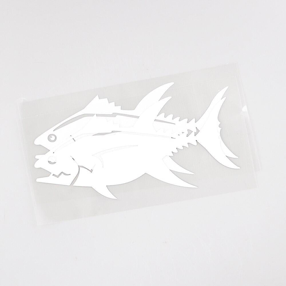 16.3CM×7.7CM Marine Animal Fish Decal Black/Silver Vinyl Car Stickers