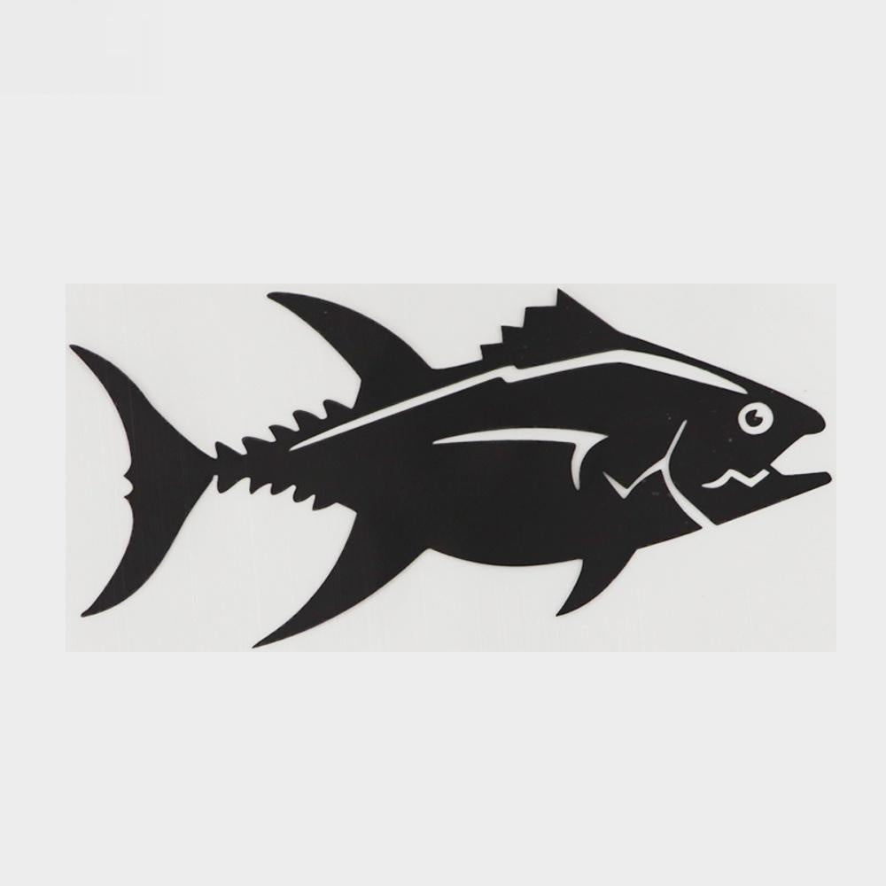 16.3CM×7.7CM Marine Animal Fish Decal Black/Silver Vinyl Car Stickers