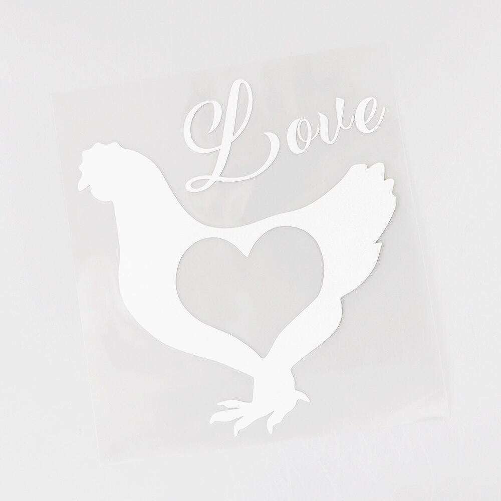 11.6CM×13CM Interesting Animal Love Rooster Farm Car Sticker Black/Silver Vinyl