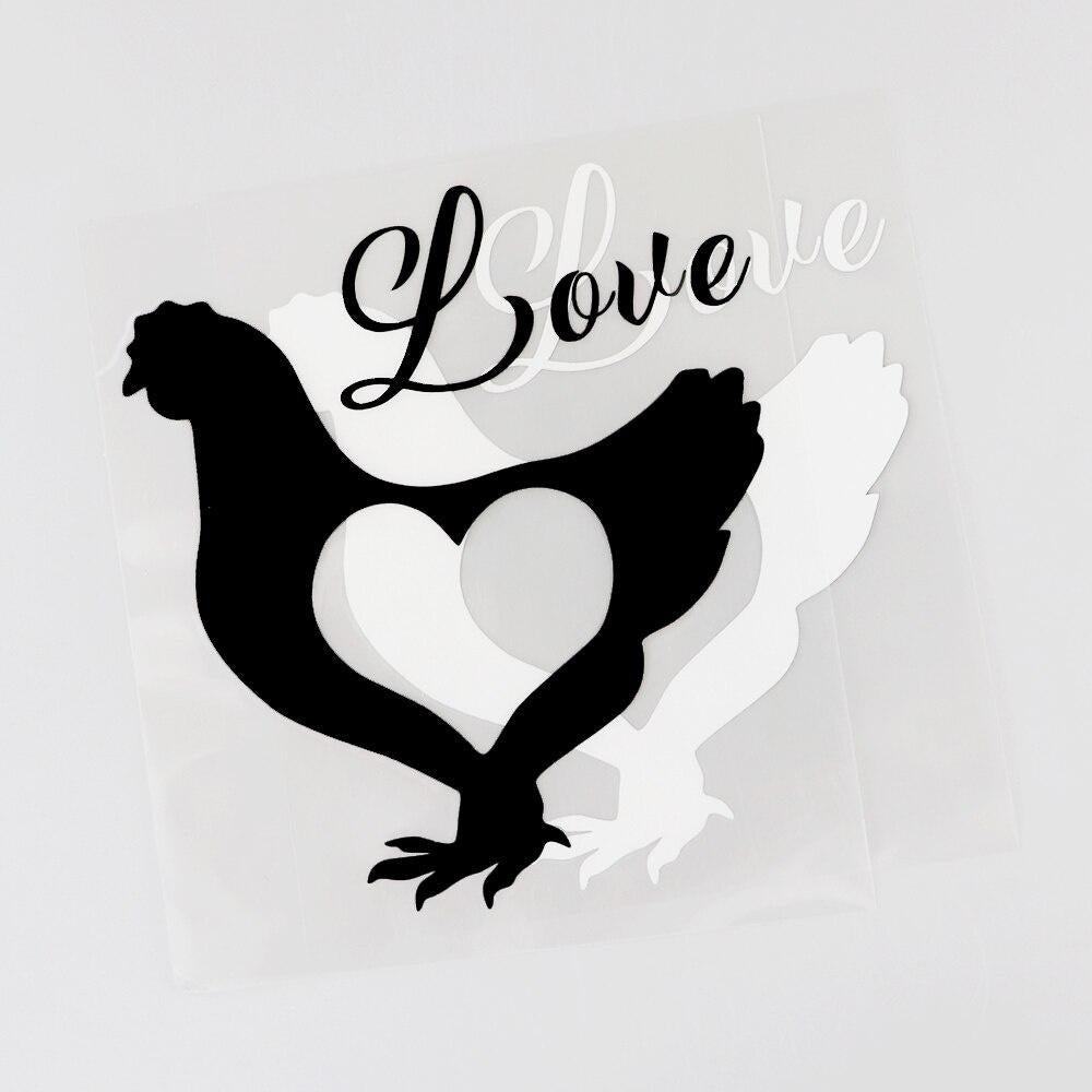 11.6CM×13CM Interesting Animal Love Rooster Farm Car Sticker Black/Silver Vinyl