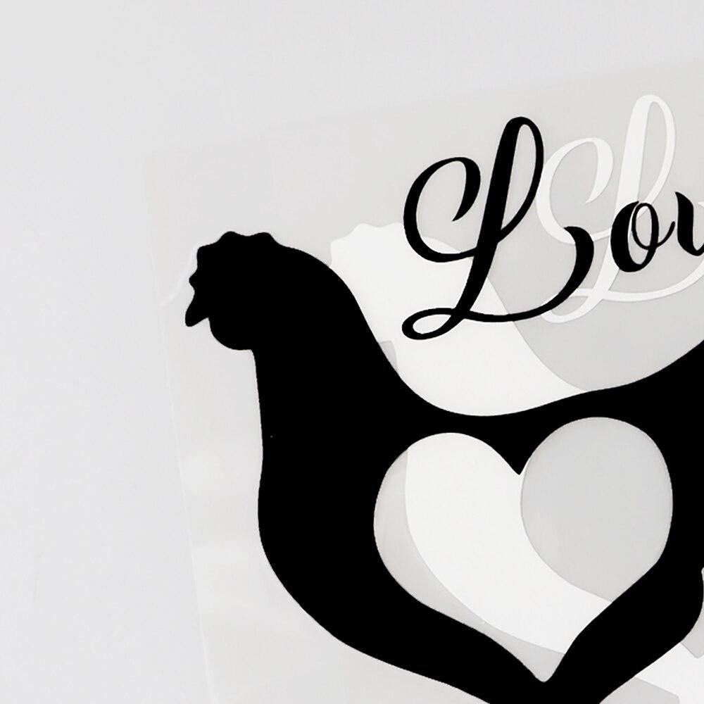 11.6CM×13CM Interesting Animal Love Rooster Farm Car Sticker Black/Silver Vinyl