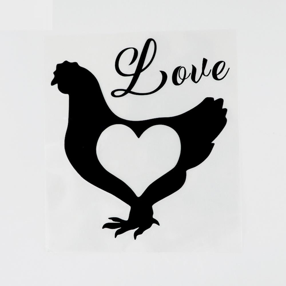 11.6CM×13CM Interesting Animal Love Rooster Farm Car Sticker Black/Silver Vinyl