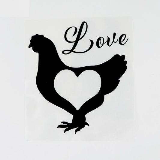 11.6CM×13CM Interesting Animal Love Rooster Farm Car Sticker Black/Silver Vinyl