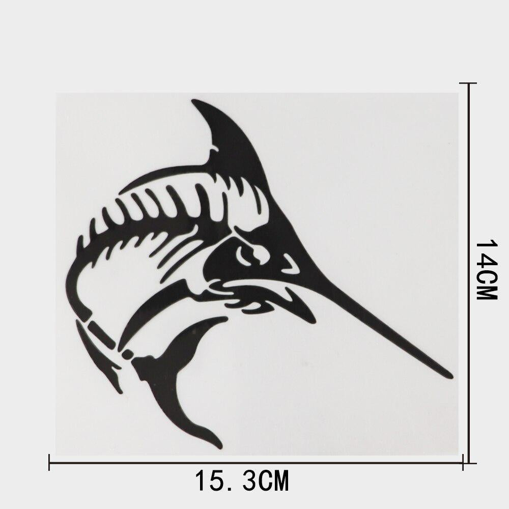 15.3CM×14CM Marine Animal Fish Black/Silver Decal Car Stickers Vinyl