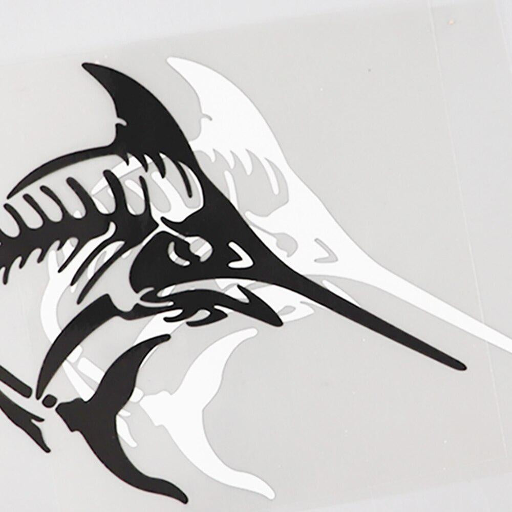 15.3CM×14CM Marine Animal Fish Black/Silver Decal Car Stickers Vinyl