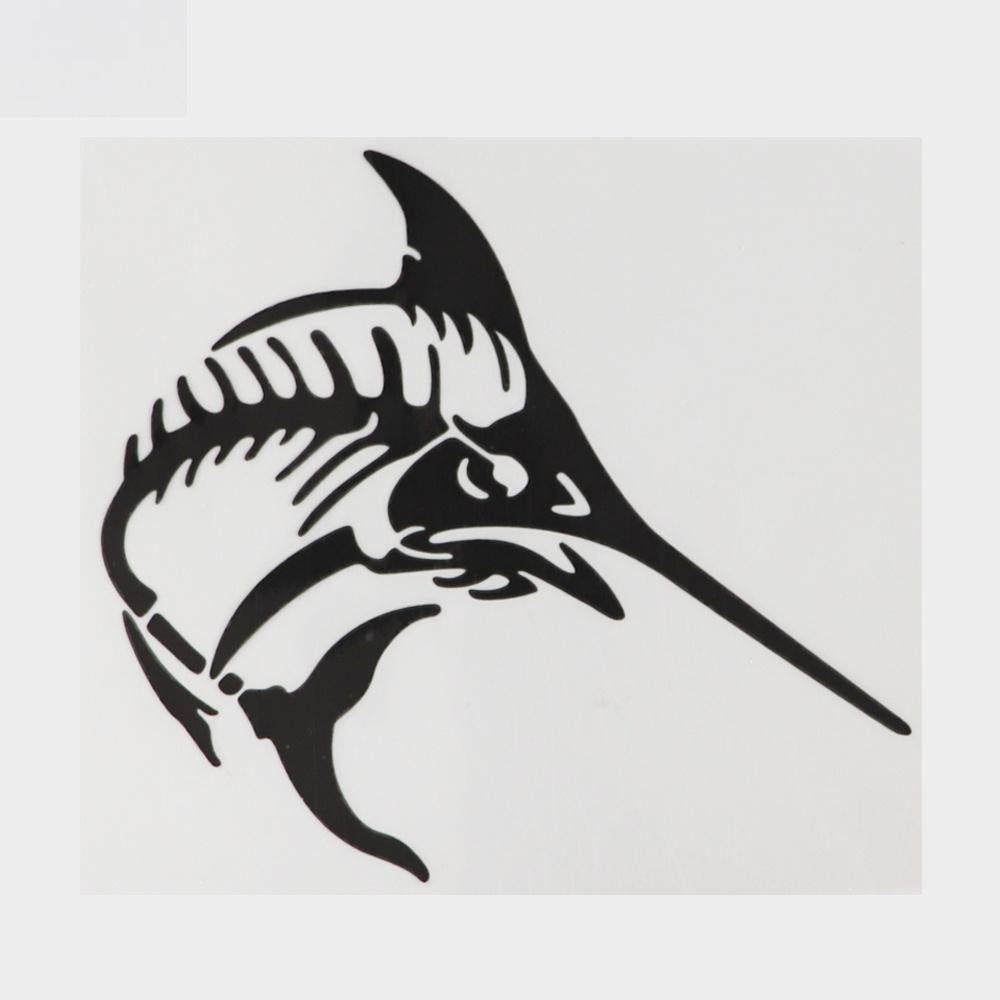 15.3CM×14CM Marine Animal Fish Black/Silver Decal Car Stickers Vinyl
