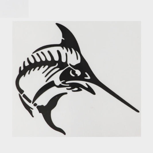 15.3CM×14CM Marine Animal Fish Black/Silver Decal Car Stickers Vinyl