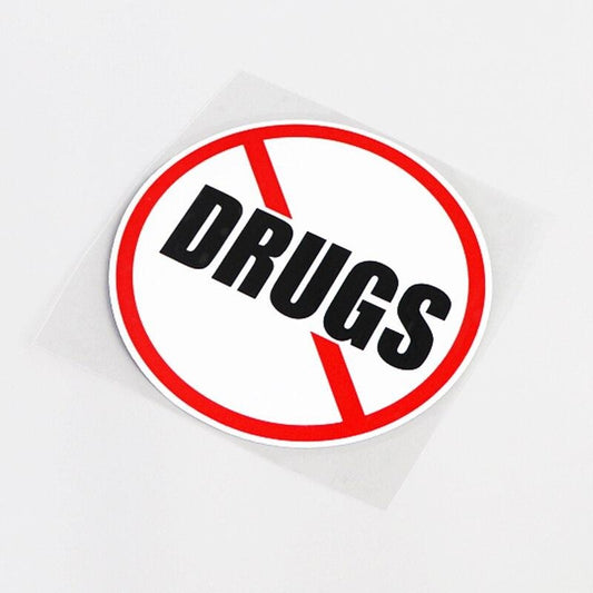 12CM*12CM High-quality Warning Mark Prohibit DRUGS PVC Decal Car Sticker