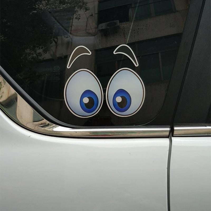 14CM*12.7CM Cartoon High-quality Fun Eye Car Sticker Decoration Decal PVC
