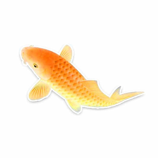 13CM*7.1CM Simple Golden Carp Decorative Pattern PVC Decal Car Sticker
