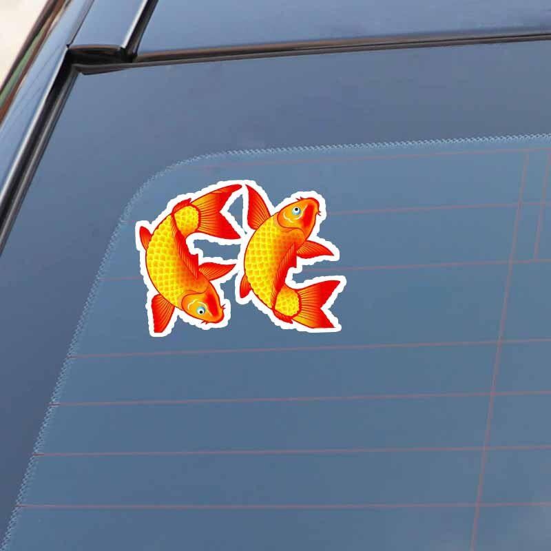 18CM*13CM Interesting Carp Swimming PVC Decal Car Sticker Decor Accessories