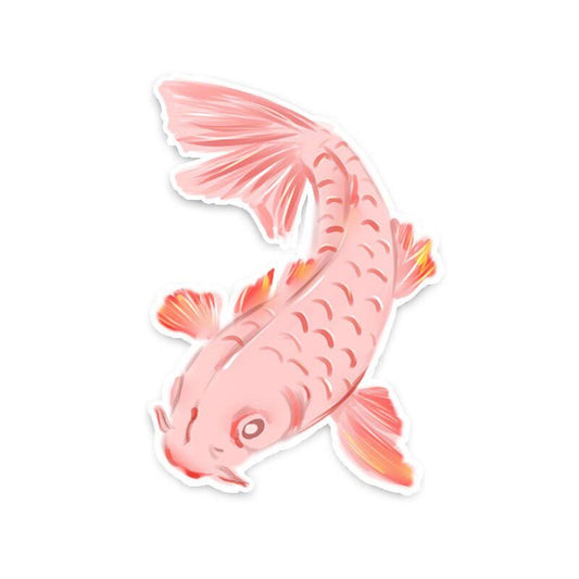 9.2CM*13.2CM Fashion Carp Good Luck Pink Carp PVC Car Exterior Decal Car Sticker