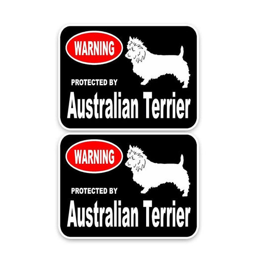 15*11.4CM 2X Australian Terrier Guard Dog Car Decoration Bumper Window Sticker