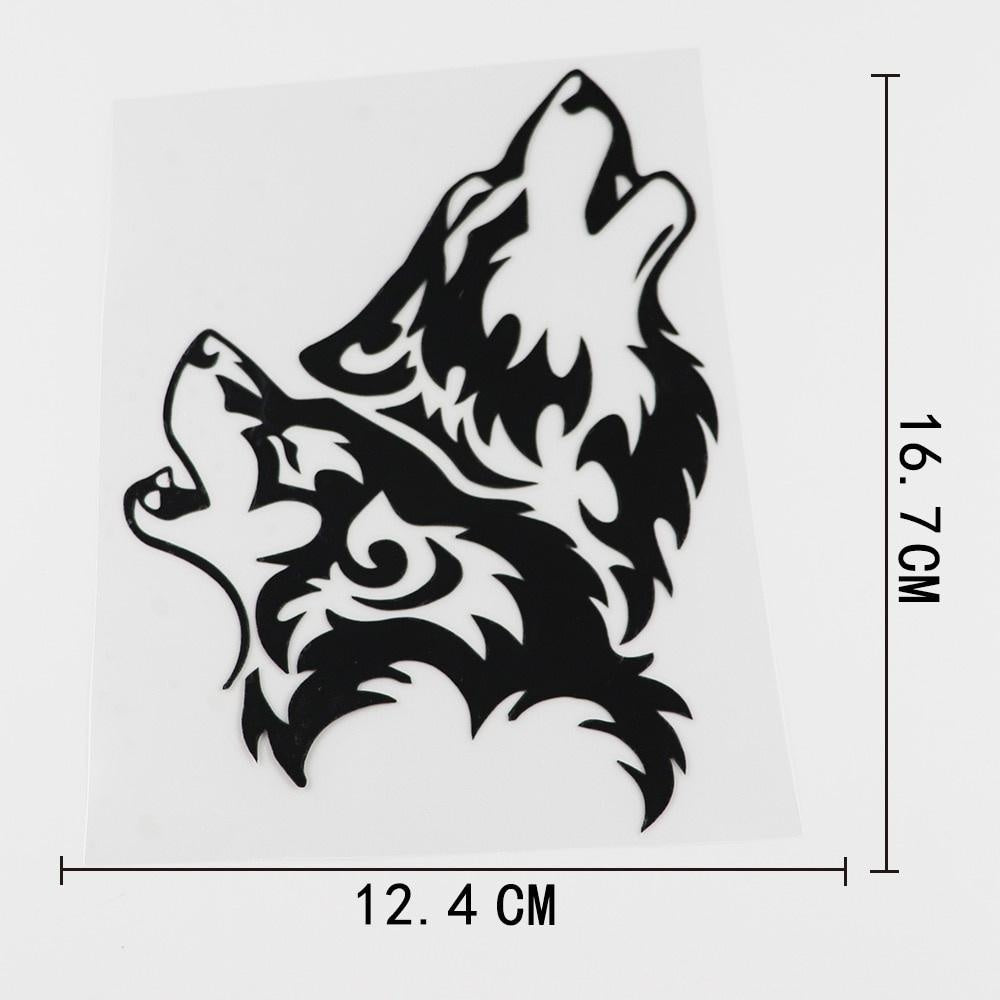 12.4CMX16.7CM  Two Wolves Wolf Head Tribal Southwestern Decals Vinyl Car Sticker