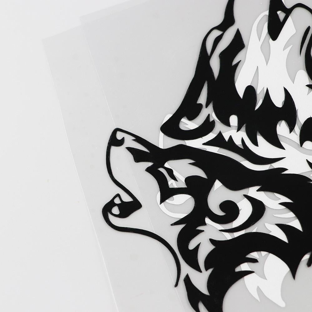 12.4CMX16.7CM  Two Wolves Wolf Head Tribal Southwestern Decals Vinyl Car Sticker