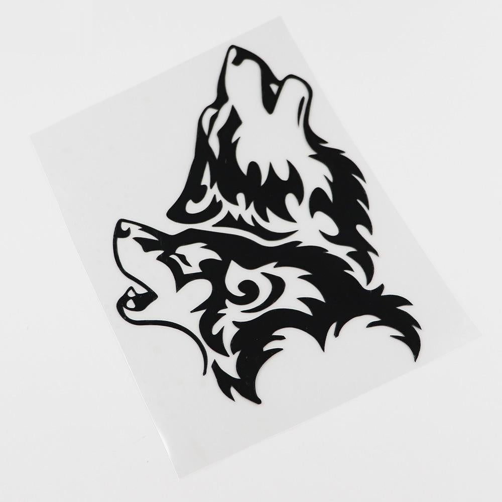 12.4CMX16.7CM  Two Wolves Wolf Head Tribal Southwestern Decals Vinyl Car Sticker