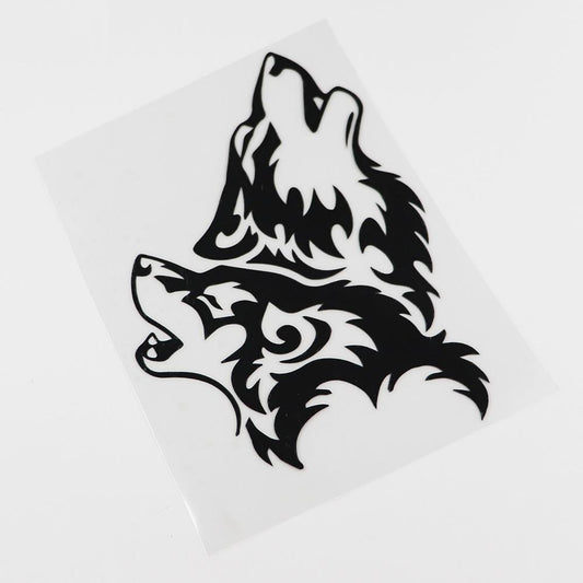 12.4CMX16.7CM  Two Wolves Wolf Head Tribal Southwestern Decals Vinyl Car Sticker