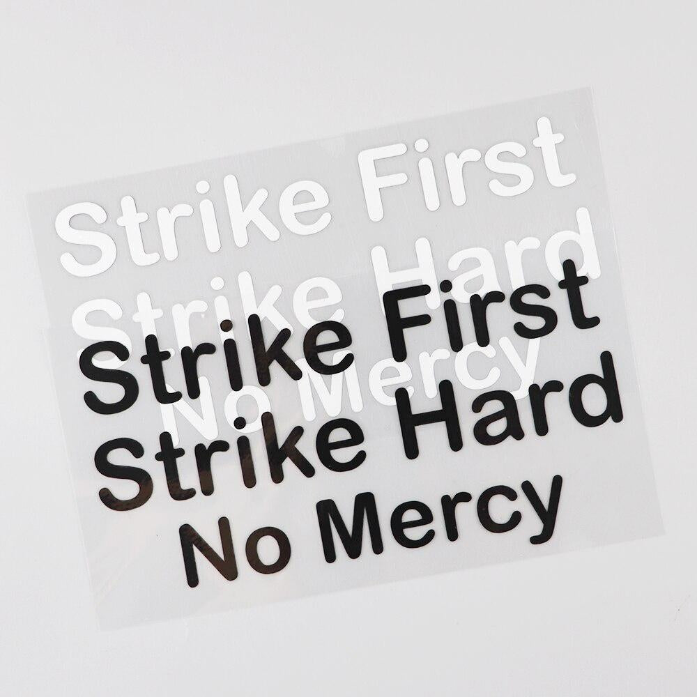 17.8CM*9.2CM Personality Car Sticker Strike First Strike Hard No Mercy Decal Vinyl