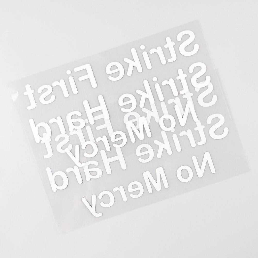 17.8CM*9.2CM Personality Car Sticker Strike First Strike Hard No Mercy Decal Vinyl