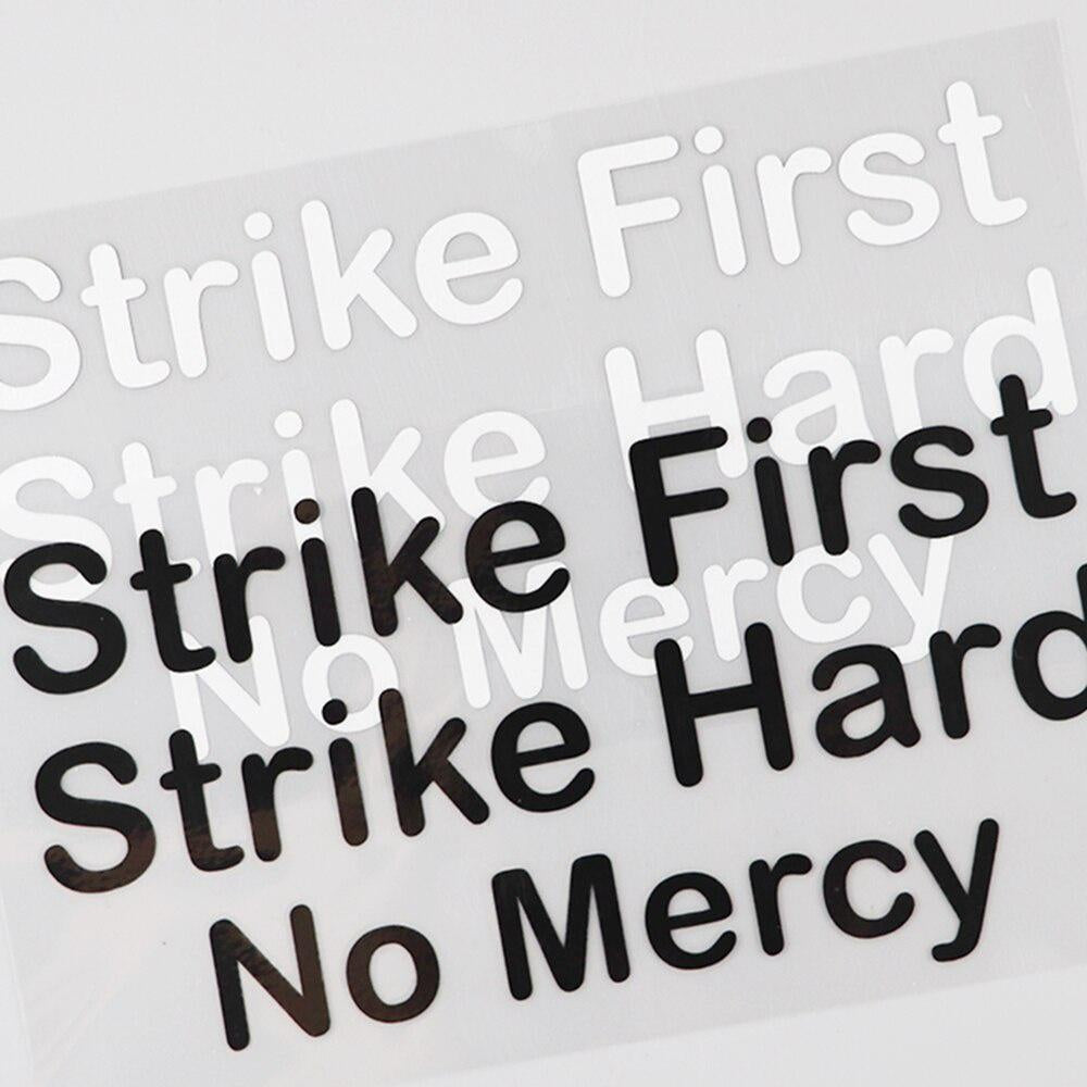 17.8CM*9.2CM Personality Car Sticker Strike First Strike Hard No Mercy Decal Vinyl