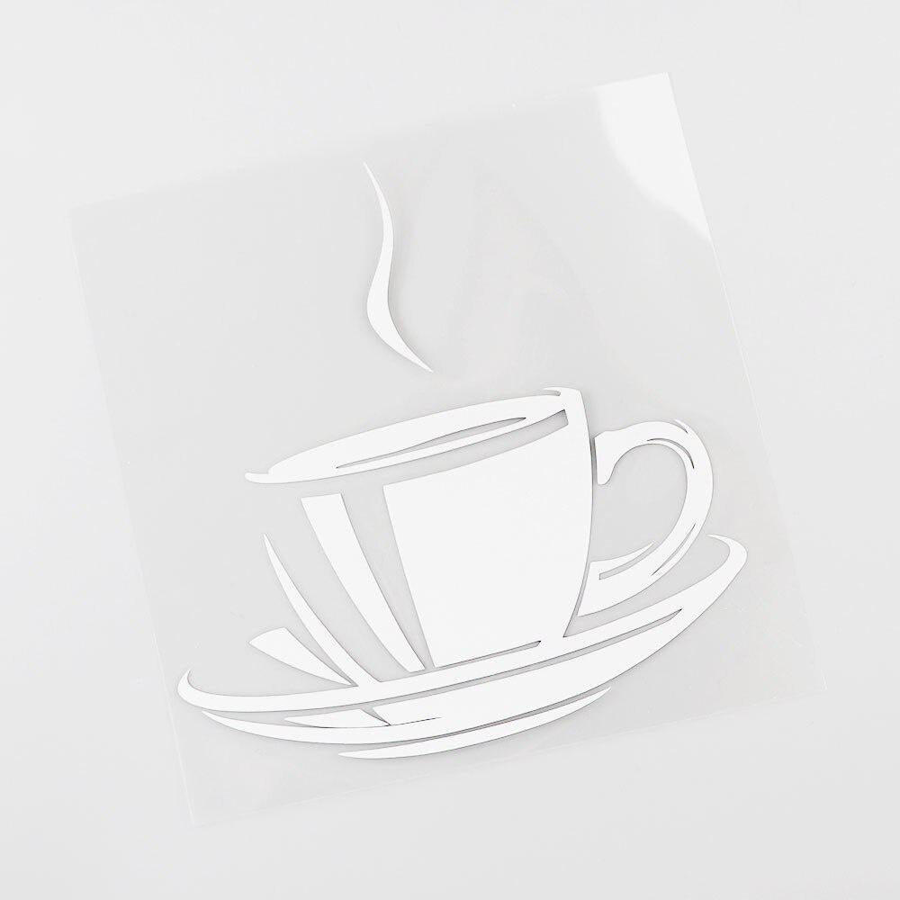 13.7CM×13.7CM Coffee Cup Car Sticker Individualization Vinyl Decal
