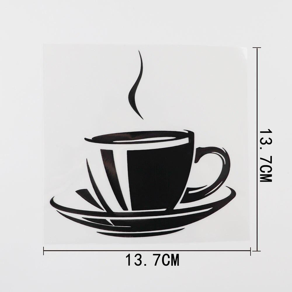 13.7CM×13.7CM Coffee Cup Car Sticker Individualization Vinyl Decal