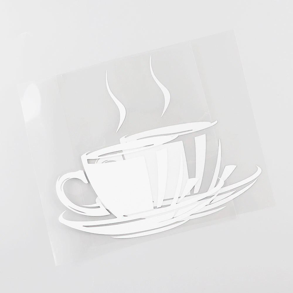 13.7CM×13.7CM Coffee Cup Car Sticker Individualization Vinyl Decal