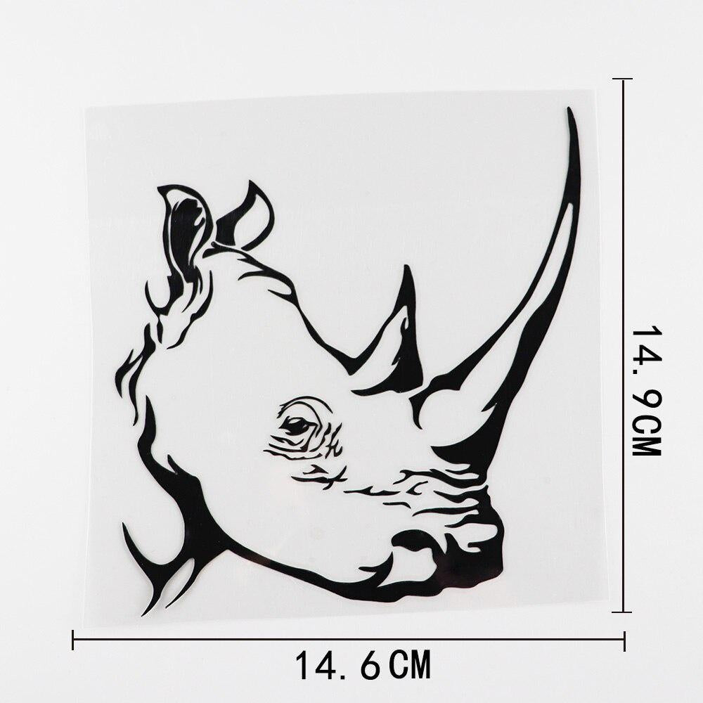 14.6CMX14.9CM Waterproof Animal Tribal Rhino Aggression Predator Vinyl Car Sticker