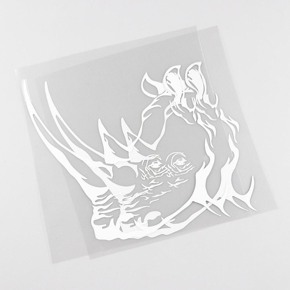 14.6CMX14.9CM Waterproof Animal Tribal Rhino Aggression Predator Vinyl Car Sticker