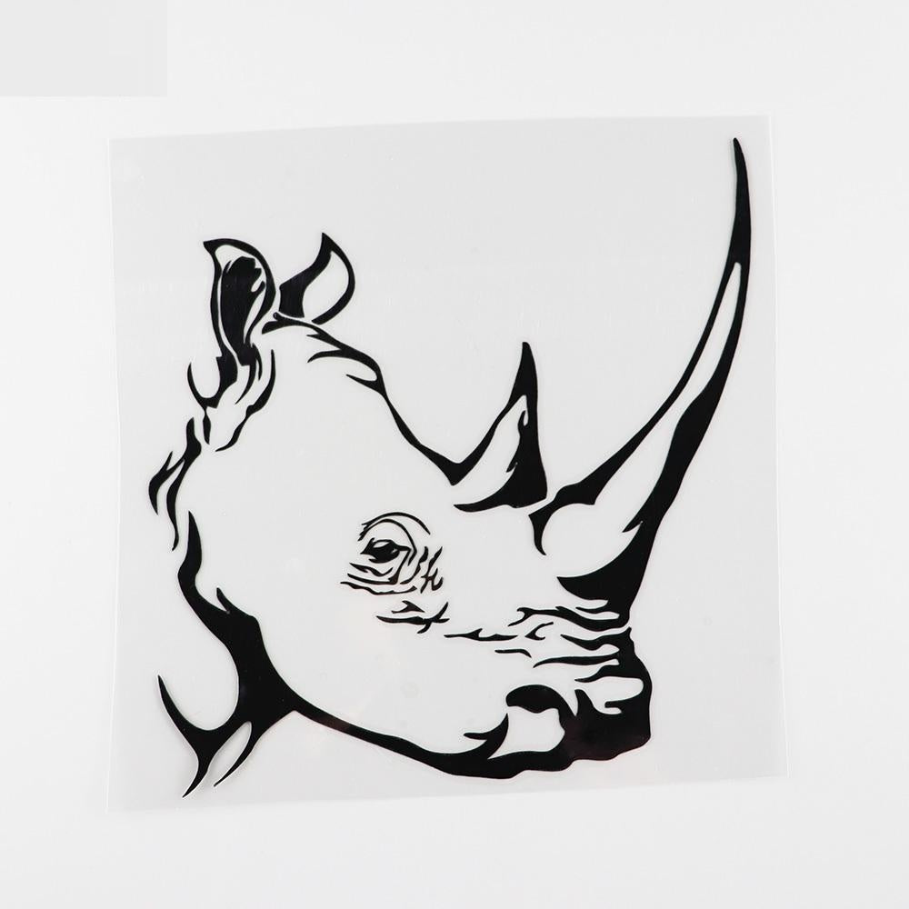 14.6CMX14.9CM Waterproof Animal Tribal Rhino Aggression Predator Vinyl Car Sticker