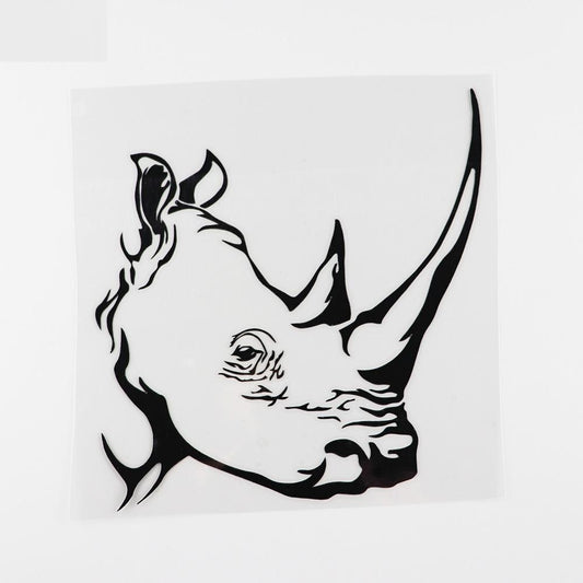 14.6CMX14.9CM Waterproof Animal Tribal Rhino Aggression Predator Vinyl Car Sticker