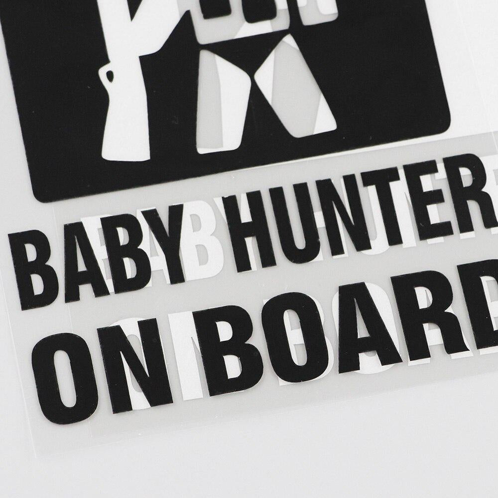 12.9CM*16.8CM Car Sticker Baby Hunter on Board Car Truck  Vinyl Window Decoration